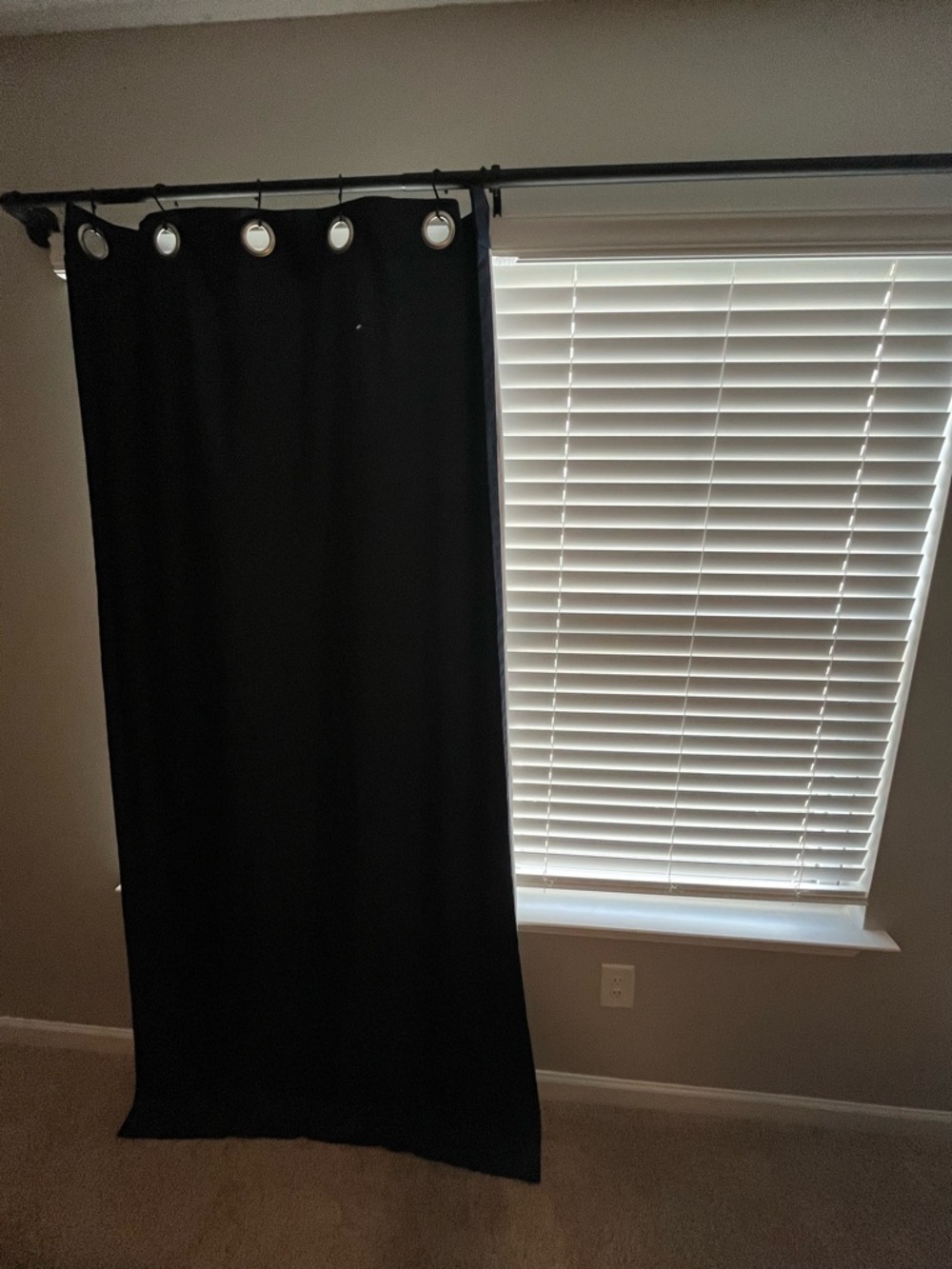 Navy Blue Mainstays Curtains- Two Panels (42 in x 84 in)